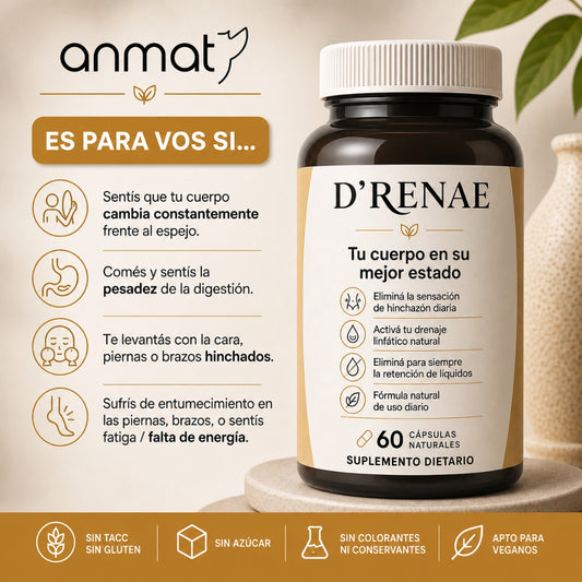 D’RENAE® | 60 Cápsulas de Drenaje Linfático