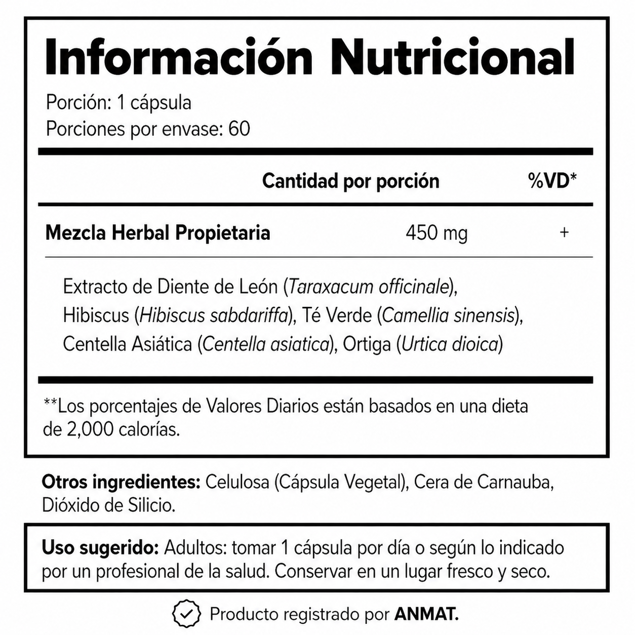 D’RENAE® | 60 Cápsulas de Drenaje Linfático